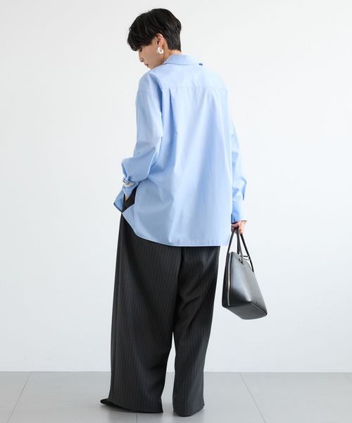 BARNYARDSTORM（バンヤードストーム）の「BARNYARDSTORM / ヒヨクマニッシュシャツ / ハンドウォッシャブル【JAPAN FABRIC】【「BABALOG」チャンネルご紹介アイテム】（シャツ/ブラウス・レディース・ホワイト/ブルー・FREE）」の20枚目の写真