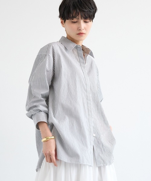 BARNYARDSTORM（バンヤードストーム）の「BARNYARDSTORM / ヒヨクマニッシュシャツ / ハンドウォッシャブル【JAPAN FABRIC】【「BABALOG」チャンネルご紹介アイテム】（シャツ/ブラウス・レディース・ホワイト/ブルー・FREE）」の15枚目の写真