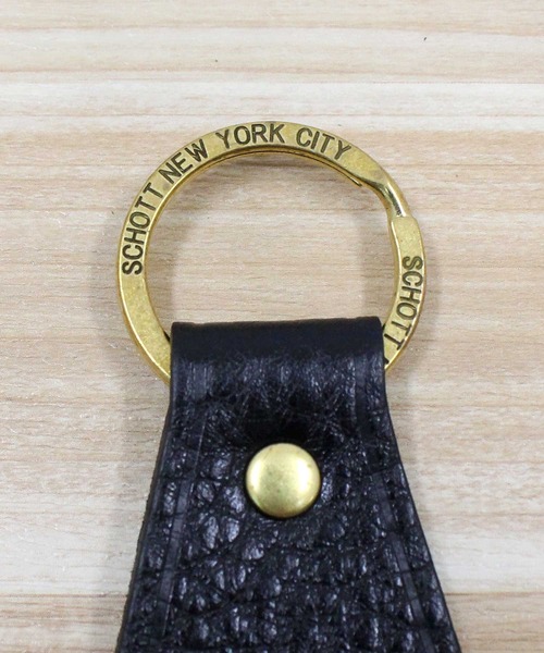schott（ショット）の「LEATHER KEY RING（キーケース/キーアクセサリー・メンズ・ブラック・FREE）」の4枚目の写真