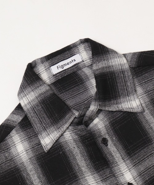 Figments（フィグメンツ）の「アイレットオーバーチェックシャツ（シャツ/ブラウス・レディース・ブラック・FREE）」の3枚目の写真
