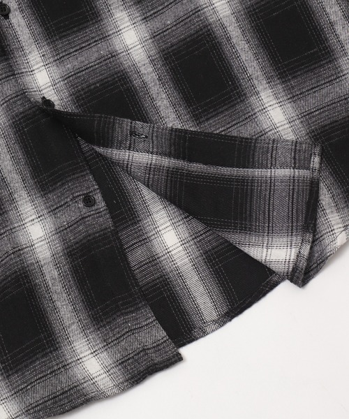 Figments（フィグメンツ）の「アイレットオーバーチェックシャツ（シャツ/ブラウス・レディース・ブラック・FREE）」の5枚目の写真