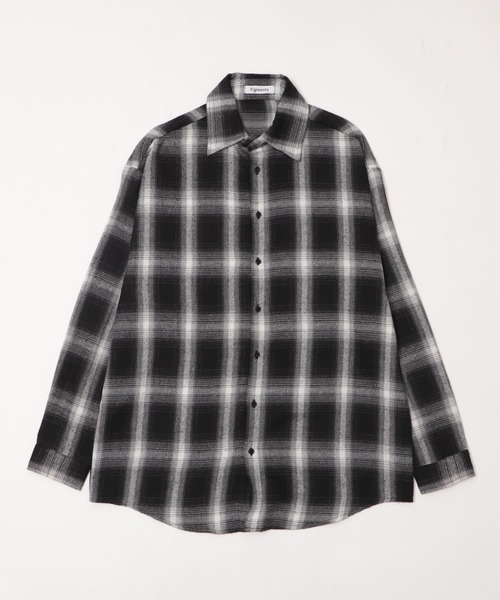 Figments（フィグメンツ）の「アイレットオーバーチェックシャツ（シャツ/ブラウス・レディース・ブラック・FREE）」の11枚目の写真