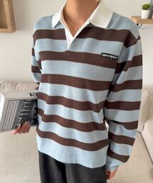 NAVAL（ナバル）の「【SEQUENZ（シークエンズ）】sqnz border knit / ボーダー ニット スキッパー 織ネーム ワンポイント（ニット/セーター）」