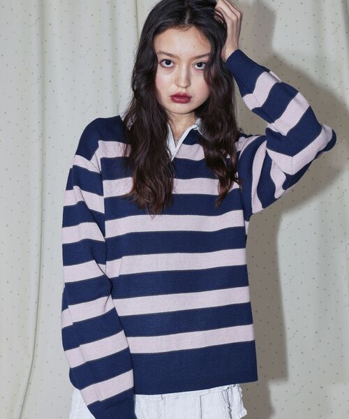 セール】【SEQUENZ（シークエンズ）】sqnz border knit / ボーダー