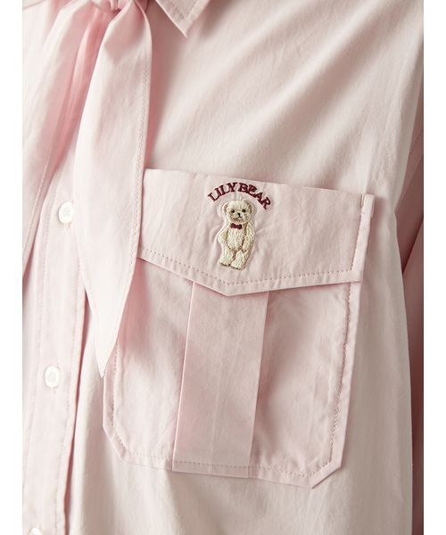 Lily Bear（リリーベア）スカーフ付きオーバーシャツ Lily Bearスカーフ付きオーバーシャツ（シャツ/ブラウス）｜LILY