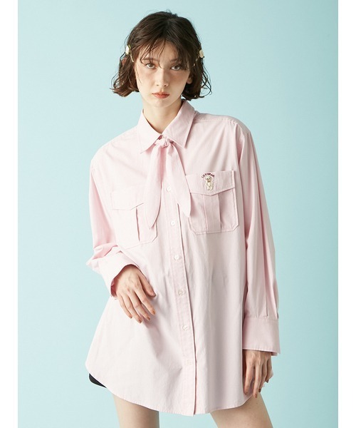 Lily Bear（リリーベア）スカーフ付きオーバーシャツ Lily Bearスカーフ付きオーバーシャツ（シャツ/ブラウス）｜LILY BROWN