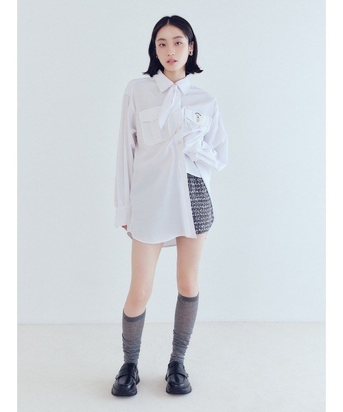 Lily Bear（リリーベア）スカーフ付きオーバーシャツ Lily Bearスカーフ付きオーバーシャツ(Tシャツ・シャツ