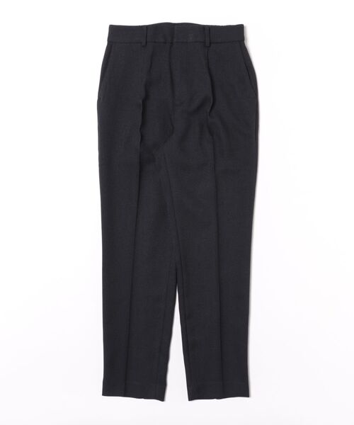 m.f.editorial(エムエフエディトリアル)の「【ストレッチ ウォッシャブル】m.f.エディトリアル レディース シャーク タック テーパード パンツ 紺 (セットアップ可能)(スーツパンツ・レディース・ネイビー・S/MEDIUM/LARGE/X-LARGE)」の2枚目の写真