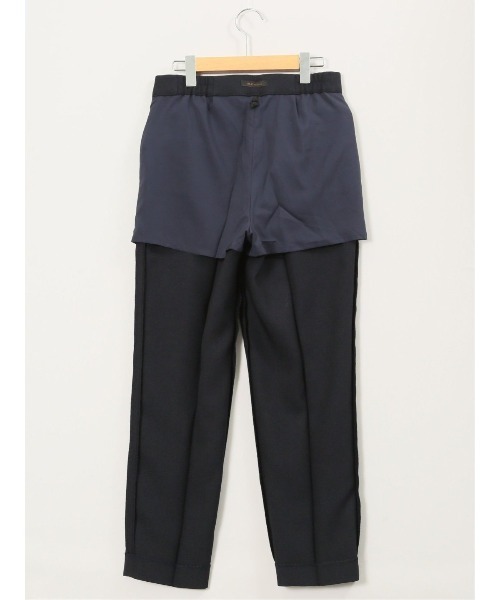 m.f.editorial(エムエフエディトリアル)の「【ストレッチ ウォッシャブル】m.f.エディトリアル レディース シャーク タック テーパード パンツ 紺 (セットアップ可能)(スーツパンツ・レディース・ネイビー・S/MEDIUM/LARGE/X-LARGE)」の5枚目の写真