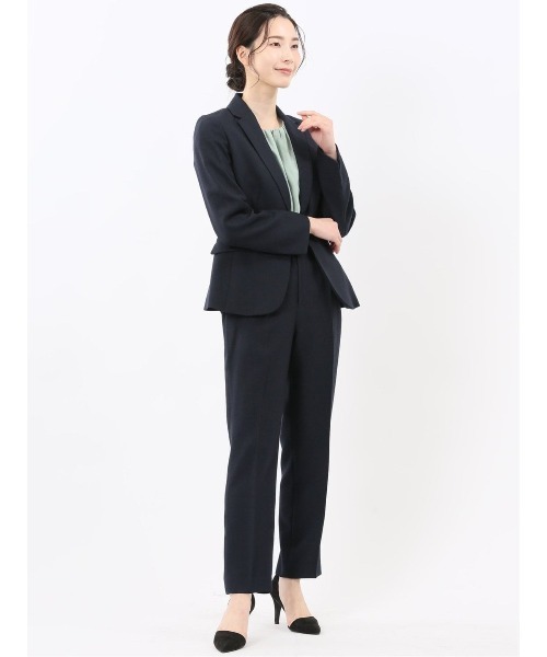 m.f.editorial(エムエフエディトリアル)の「【ストレッチ ウォッシャブル】m.f.エディトリアル レディース シャーク タック テーパード パンツ 紺 (セットアップ可能)(スーツパンツ・レディース・ネイビー・S/MEDIUM/LARGE/X-LARGE)」の15枚目の写真