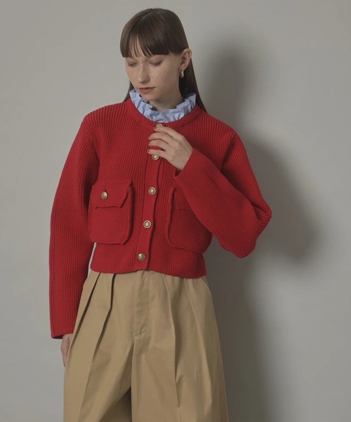 CADUNE（カデュネ）の「シャツ付き金釦カーデ（ニット/セーター）」 - WEAR
