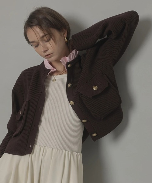 CADUNE（カデュネ）の「シャツ付き金釦カーデ（ニット/セーター）」 - WEAR
