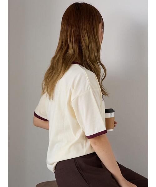 ehka sopo(エヘカソポ)の「リンガーTシャツ(Tシャツ/カットソー・レディース・オフホワイト/チャコールグレー/キナリ/モカ・F)」の6枚目の写真