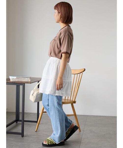 ehka sopo(エヘカソポ)の「リンガーTシャツ(Tシャツ/カットソー・レディース・オフホワイト/チャコールグレー/キナリ/モカ・F)」の17枚目の写真