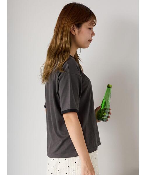 ehka sopo(エヘカソポ)の「リンガーTシャツ(Tシャツ/カットソー・レディース・オフホワイト/チャコールグレー/キナリ/モカ・F)」の20枚目の写真