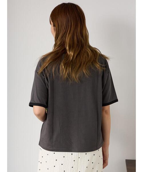ehka sopo(エヘカソポ)の「リンガーTシャツ(Tシャツ/カットソー・レディース・オフホワイト/チャコールグレー/キナリ/モカ・F)」の21枚目の写真