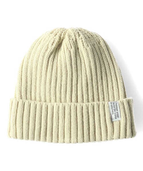 BRANSHES(ブランシェス)の「【静電気防止】アクリルニット帽(ニットキャップ/ビーニー・キッズ・アイボリー/ブラック/杢グレー/マスタード/ネイビー・S/L/M)」の2枚目の写真