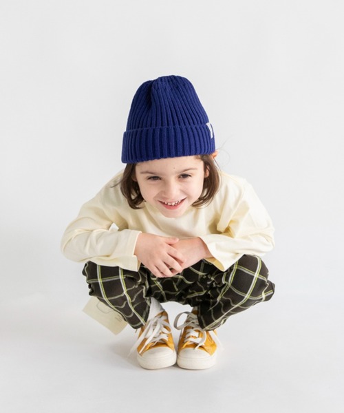 BRANSHES(ブランシェス)の「【静電気防止】アクリルニット帽(ニットキャップ/ビーニー・キッズ・アイボリー/ブラック/杢グレー/マスタード/ネイビー・S/L/M)」の21枚目の写真