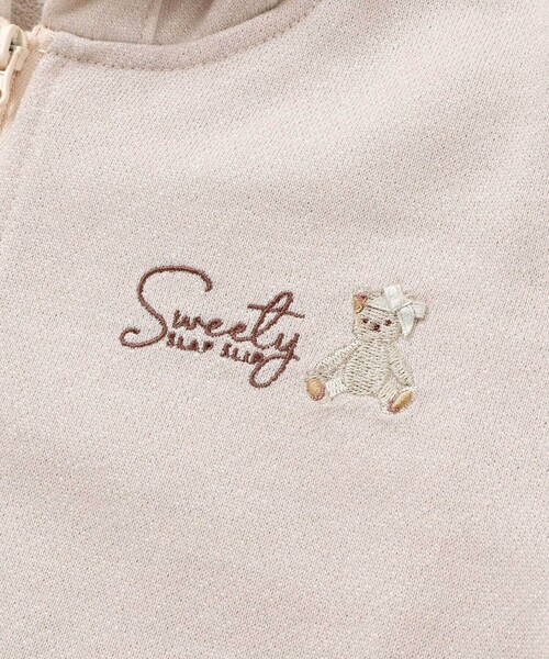 SLAP SLIP（スラップスリップ）の「アニマルネコウサギ耳付きフード裾フリルフルジップパーカー(80~130cm)（パーカー・キッズ・オフホワイト/ピンク・90cm/120cm/110cm/100cm/130cm/80ｃｍ）」の10枚目の写真