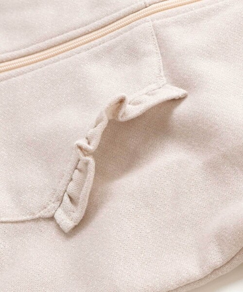 SLAP SLIP（スラップスリップ）の「アニマルネコウサギ耳付きフード裾フリルフルジップパーカー(80~130cm)（パーカー・キッズ・オフホワイト/ピンク・90cm/120cm/110cm/100cm/130cm/80ｃｍ）」の12枚目の写真