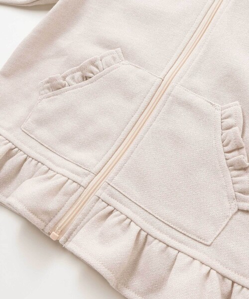 SLAP SLIP（スラップスリップ）の「アニマルネコウサギ耳付きフード裾フリルフルジップパーカー(80~130cm)（パーカー・キッズ・オフホワイト/ピンク・90cm/120cm/110cm/100cm/130cm/80ｃｍ）」の13枚目の写真