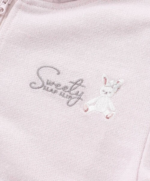 SLAP SLIP（スラップスリップ）の「アニマルネコウサギ耳付きフード裾フリルフルジップパーカー(80~130cm)（パーカー・キッズ・オフホワイト/ピンク・90cm/120cm/110cm/100cm/130cm/80ｃｍ）」の20枚目の写真