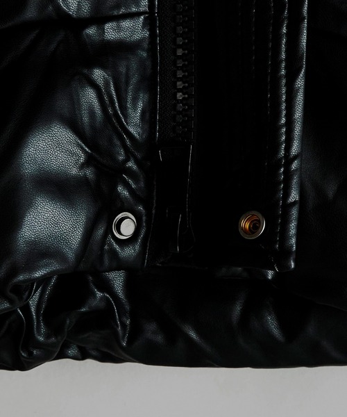 AO2（アオズ）の「faux leather puffer jacket / フェイクレザーダウンジャケット（ダウンジャケット/コート・レディース・グレー/ブラック・FREE）」の5枚目の写真