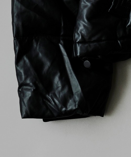 AO2（アオズ）の「faux leather puffer jacket / フェイクレザーダウンジャケット（ダウンジャケット/コート・レディース・グレー/ブラック・FREE）」の7枚目の写真