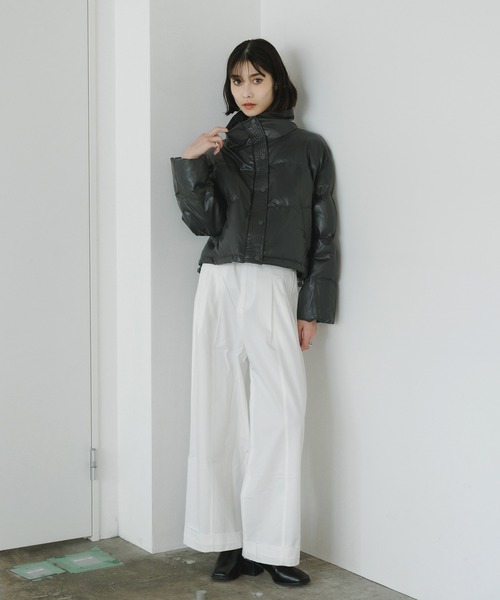 AO2（アオズ）の「faux leather puffer jacket / フェイクレザーダウンジャケット（ダウンジャケット/コート・レディース・グレー/ブラック・FREE）」の13枚目の写真