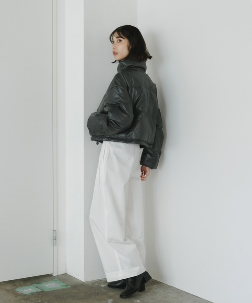 AO2（アオズ）の「faux leather puffer jacket / フェイクレザーダウンジャケット（ダウンジャケット/コート・レディース・グレー/ブラック・FREE）」の15枚目の写真