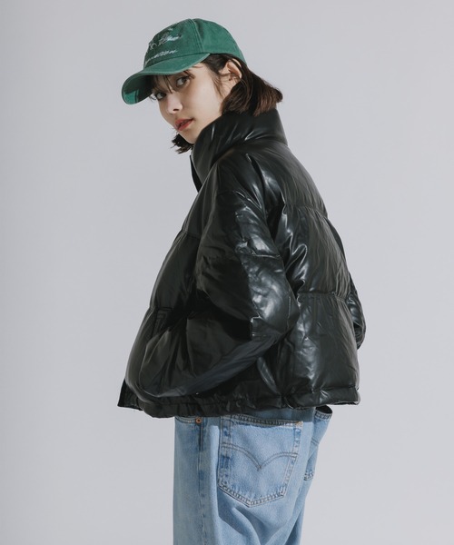 AO2（アオズ）の「faux leather puffer jacket / フェイクレザーダウンジャケット（ダウンジャケット/コート・レディース・グレー/ブラック・FREE）」の21枚目の写真