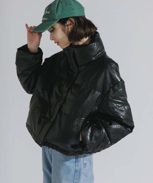 AO2（アオズ）の「faux leather puffer jacket / フェイクレザーダウンジャケット（ダウンジャケット/コート・レディース・グレー/ブラック・FREE）」の22枚目の写真