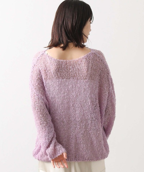 Gready Brilliant（グレディブリリアン）の「シアーモールボートネックニット（ニット/セーター・レディース・ベージュ/パープル・FREE）」の17枚目の写真
