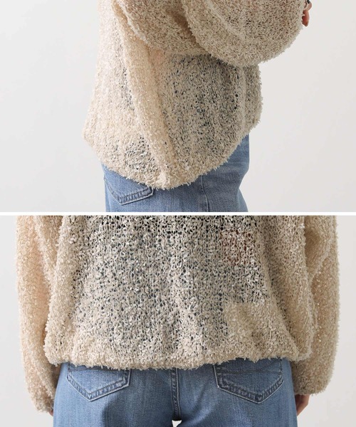 Gready Brilliant（グレディブリリアン）の「シアーモールボートネックニット（ニット/セーター・レディース・ベージュ/パープル・FREE）」の22枚目の写真