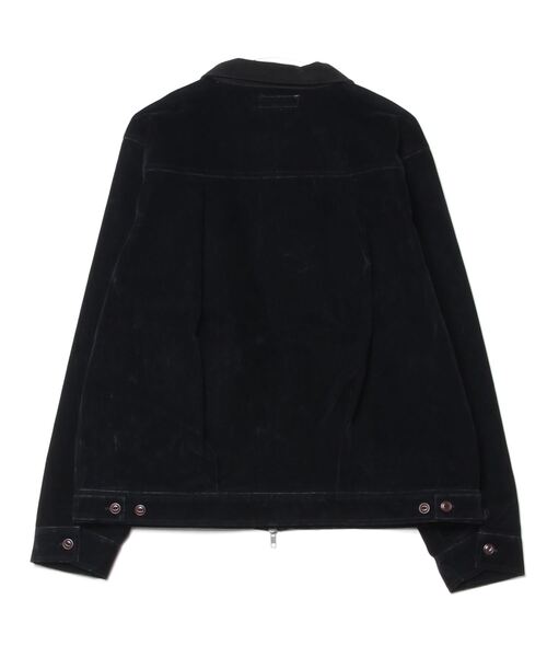 many men many mind(メニーメンメニーマインド)の「MANYMENMANYMINDS / フロッキー加工デニム/PUコーティング加工デニム/ZIPJKT(ミリタリージャケット・メンズ・ブラック系その他/ブラウン/ブラック・LARGE/MEDIUM)」の4枚目の写真