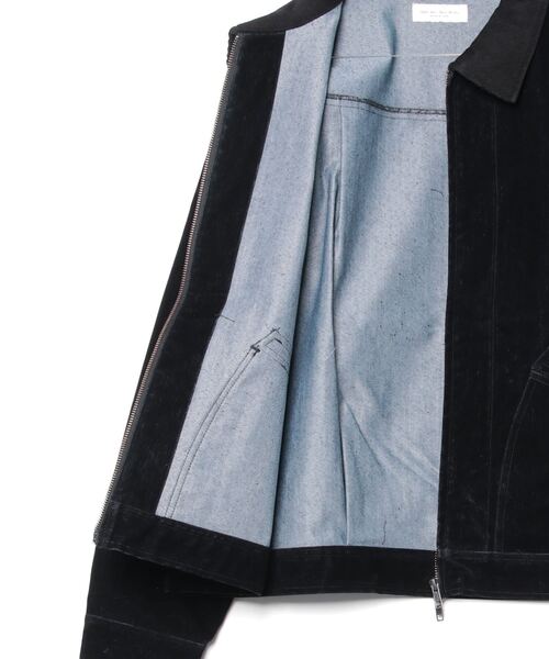 many men many mind(メニーメンメニーマインド)の「MANYMENMANYMINDS / フロッキー加工デニム/PUコーティング加工デニム/ZIPJKT(ミリタリージャケット・メンズ・ブラック系その他/ブラウン/ブラック・LARGE/MEDIUM)」の5枚目の写真