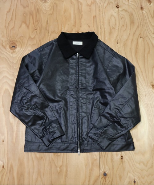 many men many mind(メニーメンメニーマインド)の「MANYMENMANYMINDS / フロッキー加工デニム/PUコーティング加工デニム/ZIPJKT(ミリタリージャケット・メンズ・ブラック系その他/ブラウン/ブラック・LARGE/MEDIUM)」の3枚目の写真