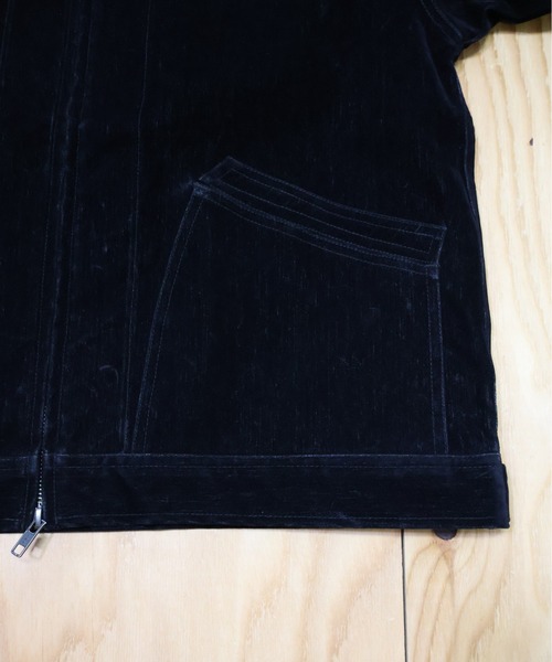 many men many mind(メニーメンメニーマインド)の「MANYMENMANYMINDS / フロッキー加工デニム/PUコーティング加工デニム/ZIPJKT(ミリタリージャケット・メンズ・ブラック系その他/ブラウン/ブラック・LARGE/MEDIUM)」の11枚目の写真