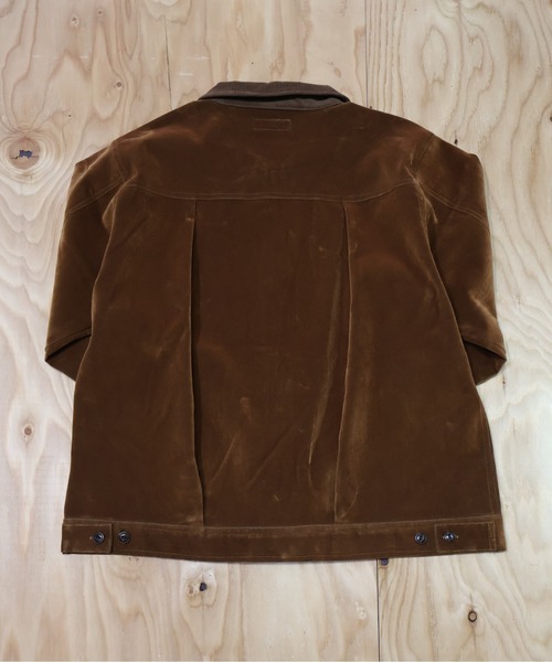 many men many mind(メニーメンメニーマインド)の「MANYMENMANYMINDS / フロッキー加工デニム/PUコーティング加工デニム/ZIPJKT(ミリタリージャケット・メンズ・ブラック系その他/ブラウン/ブラック・LARGE/MEDIUM)」の8枚目の写真