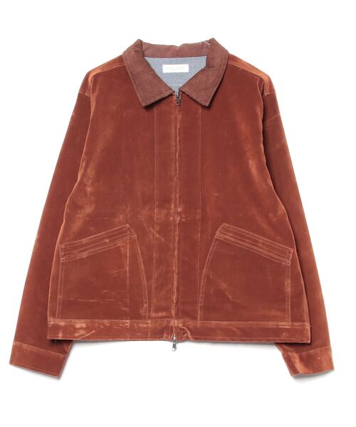 many men many mind(メニーメンメニーマインド)の「MANYMENMANYMINDS / フロッキー加工デニム/PUコーティング加工デニム/ZIPJKT(ミリタリージャケット・メンズ・ブラック系その他/ブラウン/ブラック・LARGE/MEDIUM)」の6枚目の写真