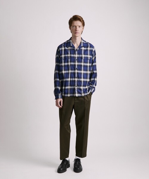 Saturdays NYC（サタデーズ ニューヨークシティ ）の「Marco Ombre Check  LS Shirt（シャツ/ブラウス・メンズ・ブルー/オリーブ・L/XL/S/M）」の7枚目の写真
