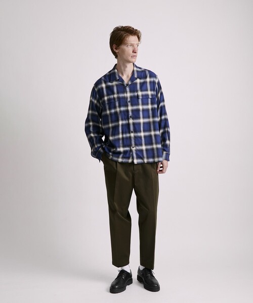Saturdays NYC（サタデーズ ニューヨークシティ ）の「Marco Ombre Check  LS Shirt（シャツ/ブラウス・メンズ・ブルー/オリーブ・L/XL/S/M）」の8枚目の写真