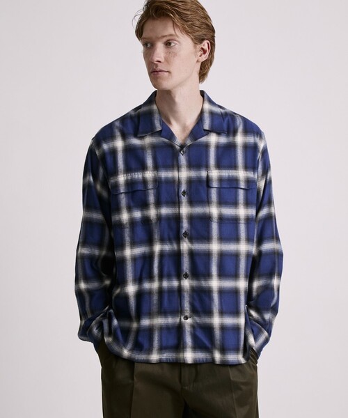 Saturdays NYC（サタデーズ ニューヨークシティ ）の「Marco Ombre Check  LS Shirt（シャツ/ブラウス・メンズ・ブルー/オリーブ・L/XL/S/M）」の3枚目の写真