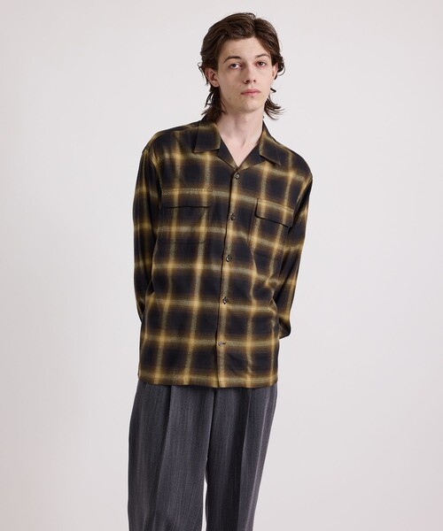 Saturdays NYC（サタデーズ ニューヨークシティ ）の「Marco Ombre Check  LS Shirt（シャツ/ブラウス・メンズ・ブルー/オリーブ・L/XL/S/M）」の6枚目の写真