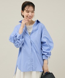 イージーケア袖シャーリングシャツ
