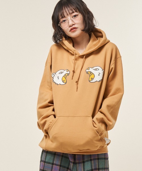 EFFECTEN(エフェクテン)の「mpa3946- Suka pullover hoodie フーディー(ef404-24)(パーカー・メンズ・キャメル/ブラック・XL/L/M)」の7枚目の写真