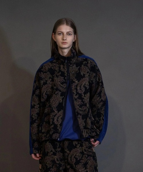my beautiful landlet(マイビューティフルランドレット)の「【my beautiful landlet】 JACQUARD TRACK JACKET(ブルゾン・メンズ・ブラック/ベージュ/ネイビー・0/1)」の1枚目の写真