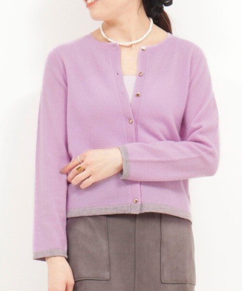 専用　カシミヤ　100%　配色　カーディガン　moi-meme　日本製 カシミヤ 100% 配色 カーディガン moi-meme 日本製 カシミヤ 100