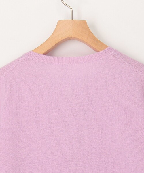 セール】カシミヤ100 配色クルーネックカーディガン（ニット/セーター