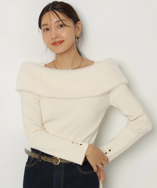 ファーリーオフショルニット（ニット/セーター）｜JUSGLITTY（ジャス
